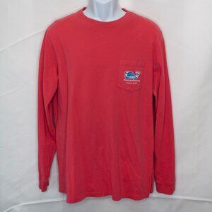 Vineyard Vines Newport Beach T Shirt Mens Medium M Pink Long Sleeve CA Tee CC14X